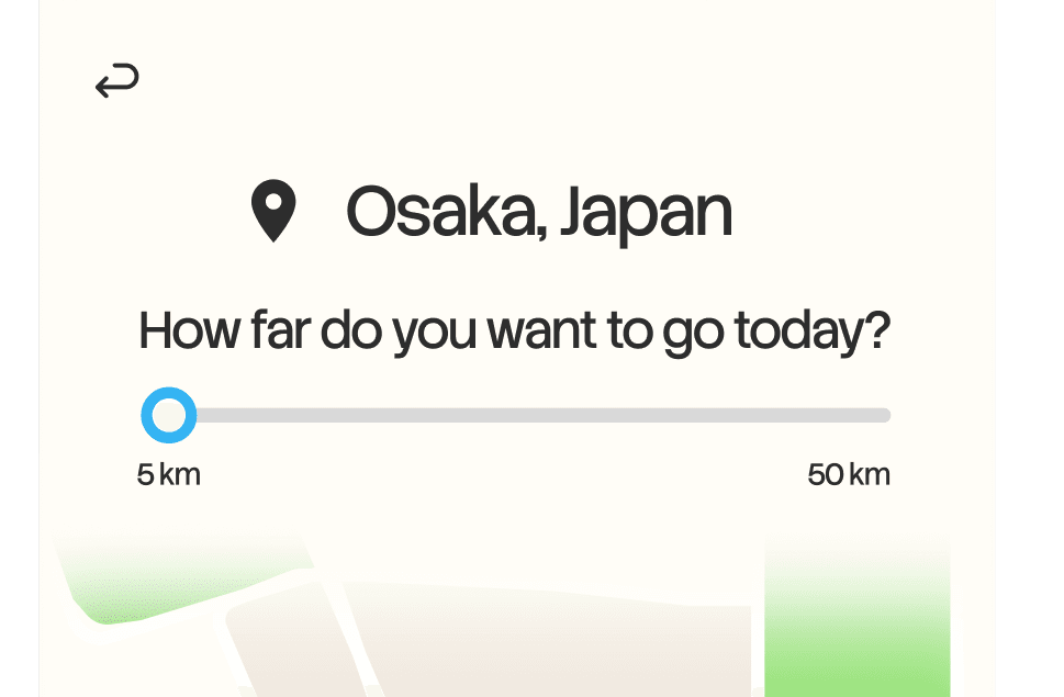 Setting your location and adjusting the search radius