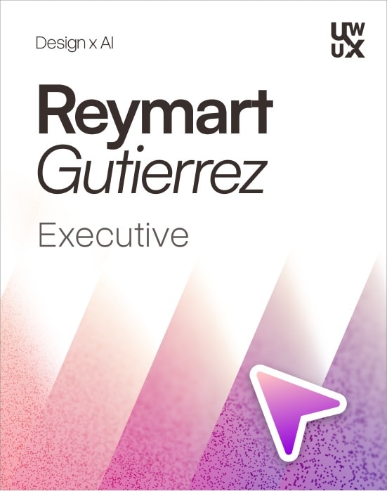 UW/UX executive card, from the Design × AI series