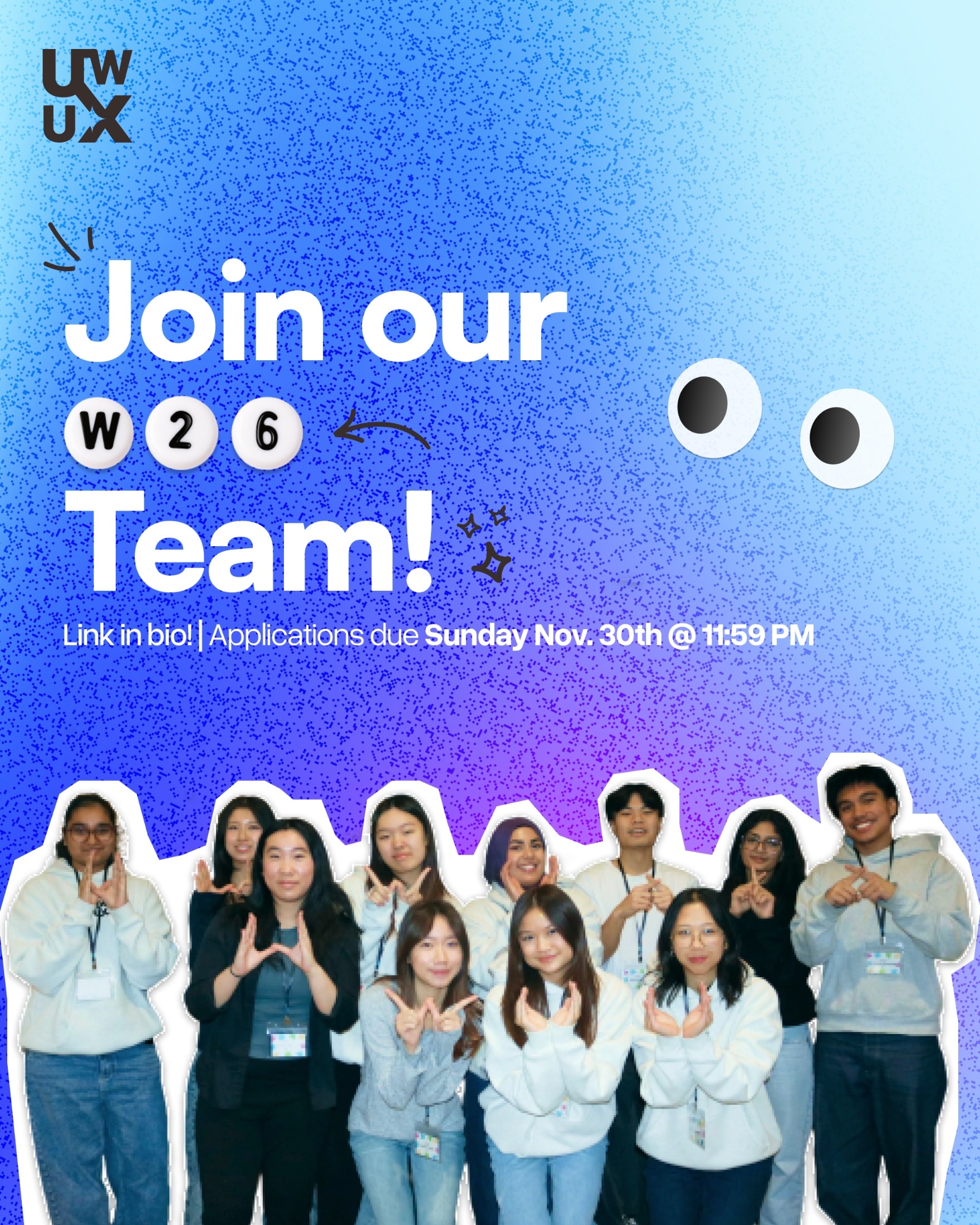 UW/UX “Join our Team!” recruitment post